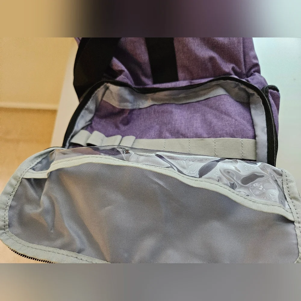 BAFASO 2-Layers Large Makeup Bag with 3 Removable Pouches and Detachable Divider